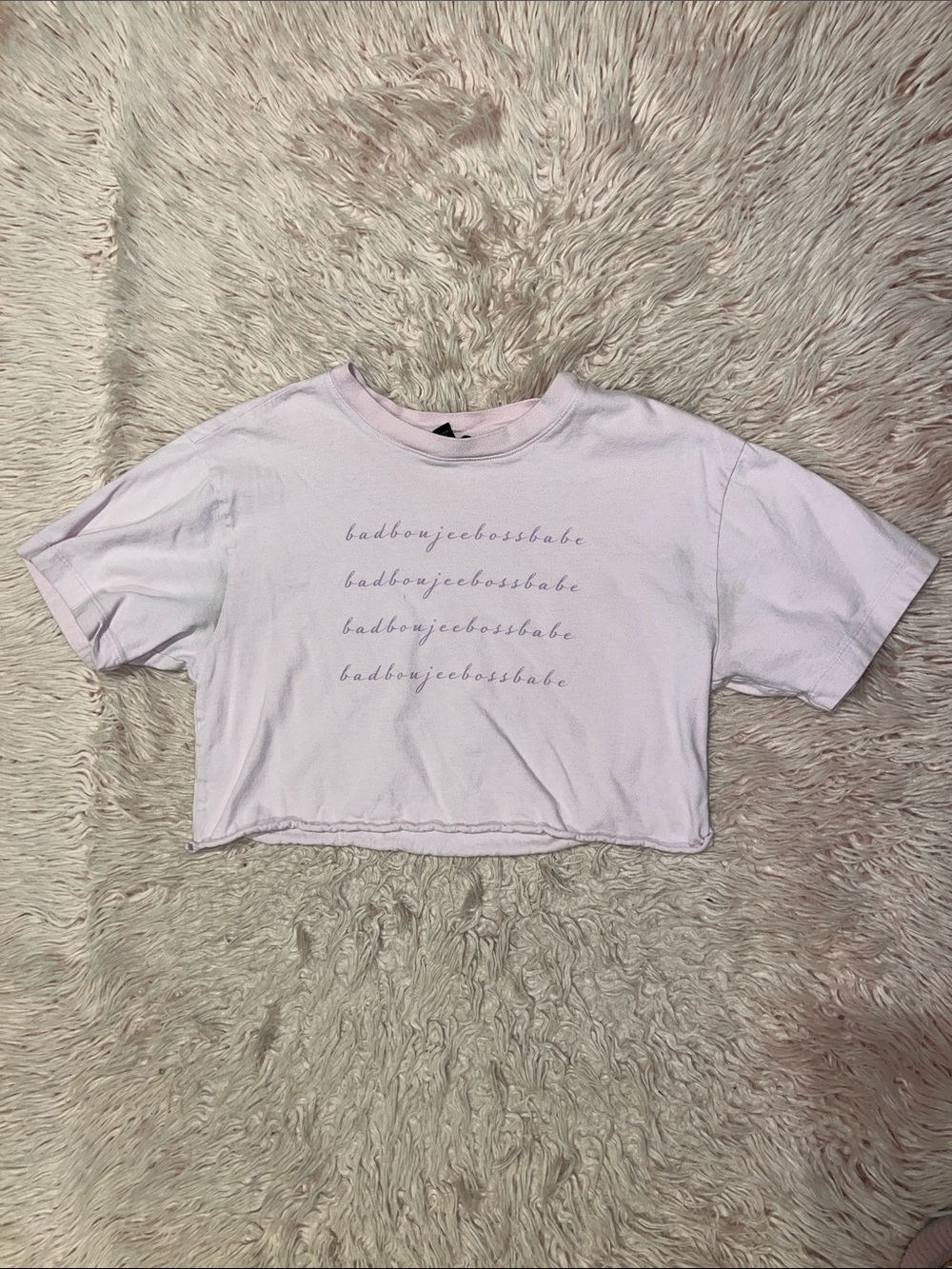 Forever 21 “Bad Bougie Boss Babe” Crop Tee – Size M